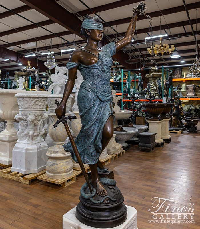 Bronze Statues  - 84 Inch Tall Lady Of Justice In Bronze - BS-1589